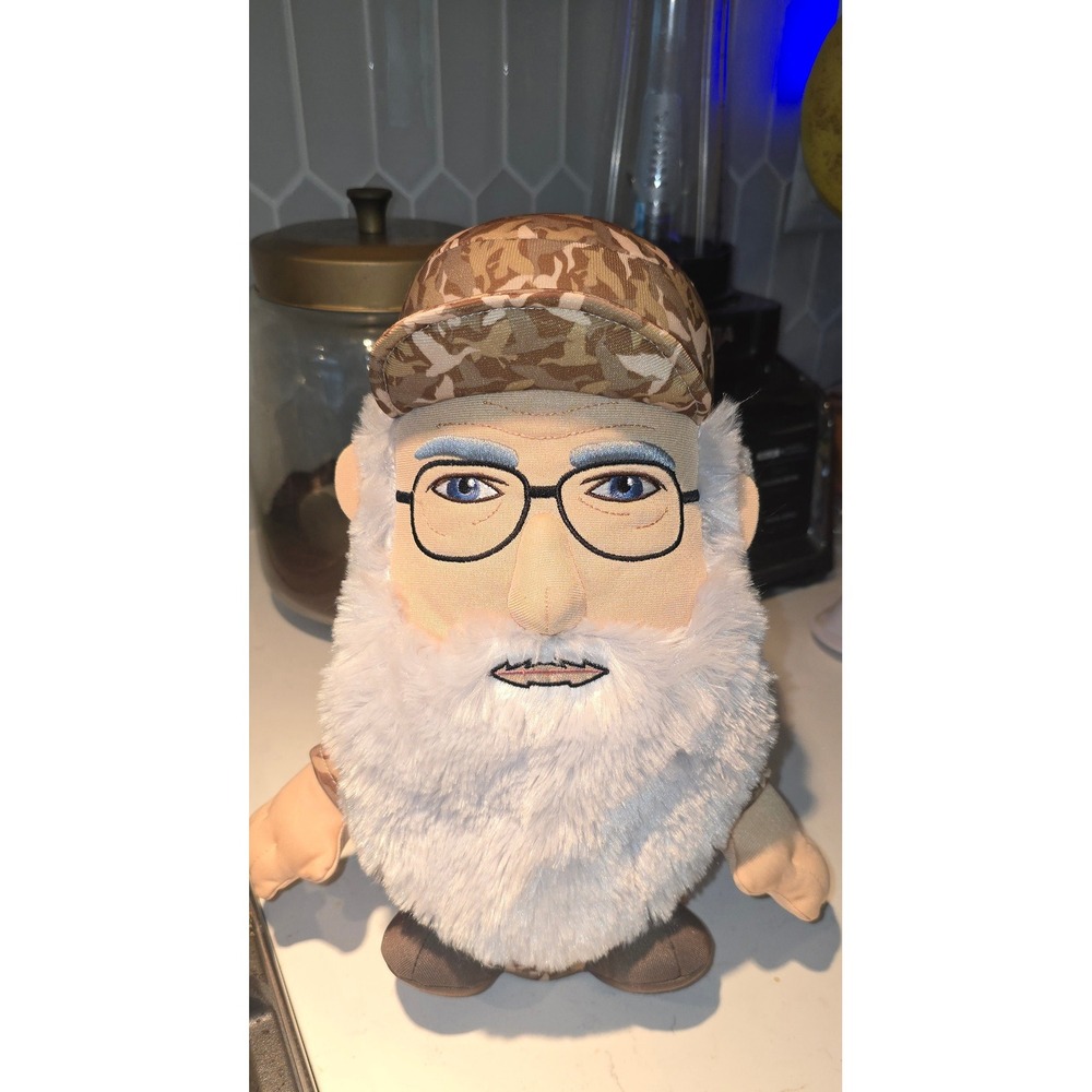 Duck Dynasty‎ Uncle Si Robertson Plush Figure Camo Hat White Beard Collectible